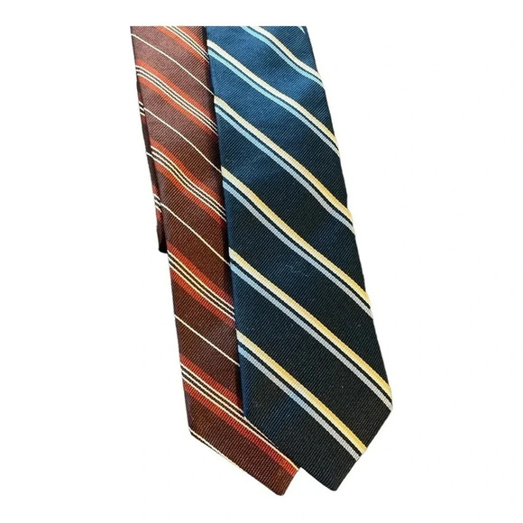 Funky - Vintage Bert Pulitzer All Silk Striped Tie Set of Two - Picture 1 of 7